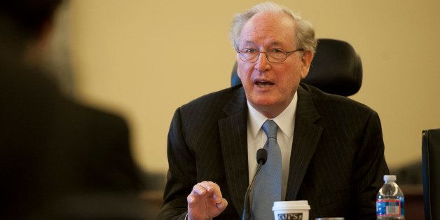 UNITED STATES - April 16 : Sen. Jay Rockefeller, D-W.Va. during a pen-and-pad briefing to introduce and discuss a bill that would 'responsibly reduce the deficit without taking benefits away from Medicare beneficiaries, protect seniors' health care, and use less taxpayer dollars.'on April 16, 2013. (Photo By Douglas Graham/CQ Roll Call)