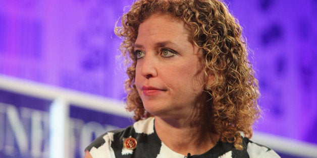 WASHINGTON, DC - OCTOBER 16: Debbie Wasserman Schultz speaks onstage at the FORTUNE Most Powerful Women Summit on October 16, 2013 in Washington, DC. (Photo by Paul Morigi/Getty Images for FORTUNE)