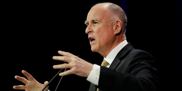 California Gov. Jerry Brown speaks during a general session at the California Democrats State Convention on Saturday, March 8, 2014, in Los Angeles. (AP Photo/Jae C. Hong)