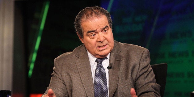 WASHINGTON, DC - JULY 27: U.S. Supreme Court Justice Antonin Scalia takes part in an interview with Chris Wallace on 'FOX News Sunday' at the FOX News D.C. Bureau on July 27, 2012 in Washington, DC. (Photo by Paul Morigi/Getty Images)