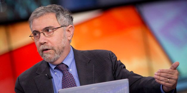 Nobel Prize-winning Economist Paul Krugman, professor of international trade and economics at Princeton University, speaks during a Bloomberg Television interview in New York, U.S., on Monday, Jan. 28, 2013. Krugman discussed the performance of bonds, Fed monetary policy, and the U.S. economy compared with that of Japan. Photographer: Scott Eells/Bloomberg via Getty Images 