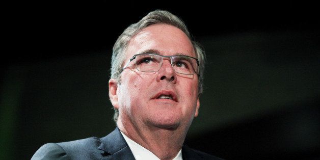 WOODBURY, NEW YORK - FEBRUARY 24: Former Florida Gov. Jeb Bush speaks during a Long Island Association luncheon with LIA President and CEO Kevin S. Law at the Crest Hollow Country Club on February 24, 2014 in Woodbury, New York. Bush is widely seen as a possible presidential contender in 2016. (Photo by Andy Jacobsohn/Getty Images)