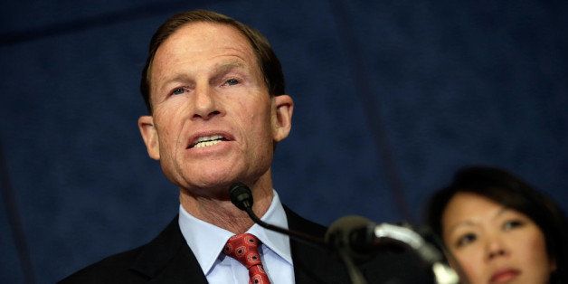 WASHINGTON, DC - SEPTEMBER 18: Sen. Richard Blumenthal (D-CT) speaks during a press conference at the U.S. Capitol calling for gun reform legislation and marking the 9 month anniversary of the shooting at Sandy Hook Elementary school September 18, 2013 in Washington, DC. With the shooting at the Washington Navy Yard earlier this week, gun reform activists are renewing their call for national reformation of existing gun laws. (Photo by Win McNamee/Getty Images)