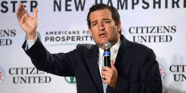 MANCHESTER, NH - APRIL 12: U.S. Senator Ted Cruz (R-TX) speaks at the Freedom Summit at The Executive Court Banquet Facility April 12, 2014 in Manchester, New Hampshire. The Freedom Summit held its inaugural event where national conservative leaders bring together grassroots activists on the eve of tax day. Photo by Darren McCollester/Getty Images)