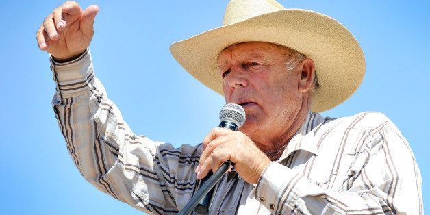 BUNKERVILLE, NV - APRIL 24: Rancher Cliven Bundy speaks during a news conference near his ranch on April 24, 2014 in Bunkerville, Nevada. The Bureau of Land Management and Bundy have been locked in a dispute for a couple of decades over grazing rights on public lands. (Photo by David Becker/Getty Images)