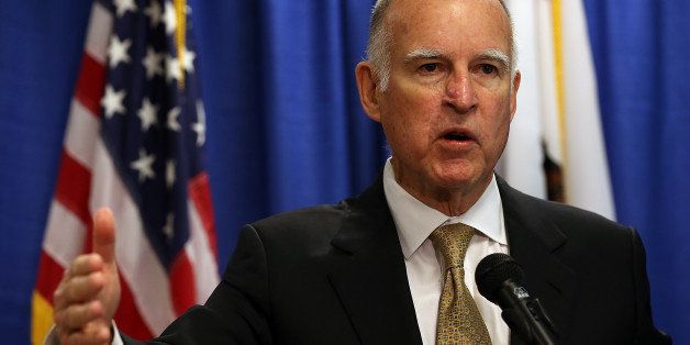 SAN FRANCISCO, CA - JANUARY 17: California Gov. Jerry Brown speaks during a news conference on January 17, 2014 in San Francisco, California. Gov. Brown declared a drought state of emergency for California as the state faces water shortfalls in what is expected to be the driest year in state history. Residents are being asked to voluntarily reduce water usage by 20%. (Photo by Justin Sullivan/Getty Images)