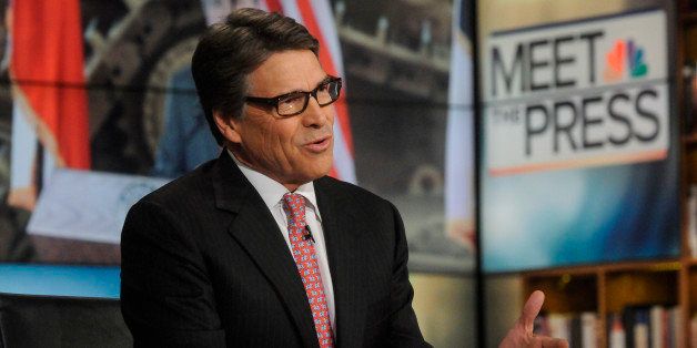MEET THE PRESS -- Pictured: (l-r) Governor Rick Perry (R-TX) appears on 'Meet the Press' in Washington, D.C., Sunday, May 4, 2014. (Photo by: William B. Plowman/NBC/NBC NewsWire via Getty Images)
