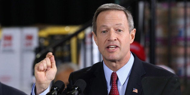 LANHAM, MD - JANUARY 29: Maryland Governor Martin O'Malley delivers remarks before U.S. President Barack Obama takes the stage at a Costco store January 29, 2014 in Lanham, Maryland. Repeating some of the same policy proposals from his State of the Union speech the night before, Obama is beginning a two-day, four-state tour to promote a raise in the minimum wage, immigraiton reform and other other policy ideas. (Photo by Chip Somodevilla/Getty Images)