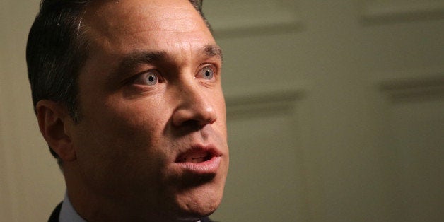 WASHINGTON, DC - APRIL 29: U.S. Rep. Michael Grimm (R-NY) comes out of his office to speak to members of the media April 29,