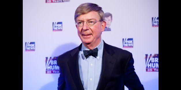 WASHINGTON - JANUARY 08: Conservative newspaper columnist George Will poses on the red carpet upon arrival at a salute to FOX News Channel's Brit Hume on January 8, 2009 in Washington, DC. Hume was honored for his 35 years in journalism. (Photo by Brendan Hoffman/Getty Images)