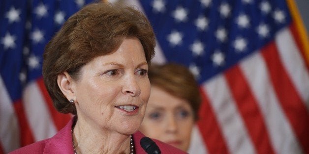 Senator Jeanne Shaheen, D-NH, speaks during a press conference calling for the creation of an independent military justice system to deal with sexual harassment and assault in the military, in the Russell Senate Office Building on Capitol Hill in Washington, DC on February 6, 2014. AFP PHOTO/Mandel NGAN (Photo credit should read MANDEL NGAN/AFP/Getty Images)