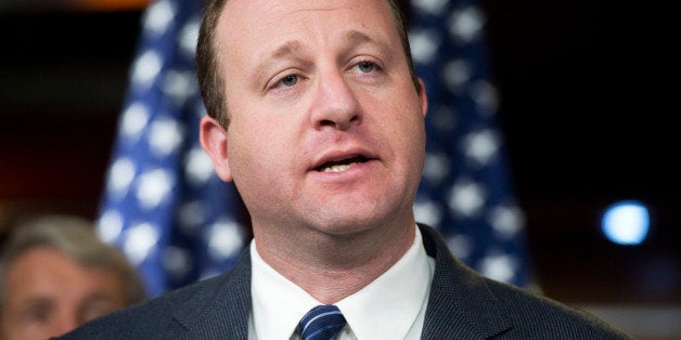 UNITED STATES - OCTOBER 02: Rep. Jared Polis, D-Colo., conducts a news conference with members of the House Democratic conference in the Capitol Visitor Center on immigration reform. (Photo By Tom Williams/CQ Roll Call)