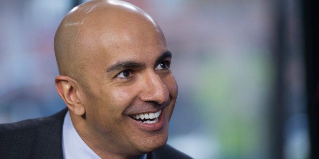 California Republican gubernatorial candidate Neel Kashkari smiles prior to a Bloomberg West Television interview in San Francisco, California, U.S., on Friday, Feb. 28, 2014. Kashkari, former head of the U.S. Treasury's bank bailout program, discussed his decision to run for governor in California and his strategy to stimulate manufacturing and employment in the state. Photographer: David Paul Morris/Bloomberg via Getty Images 