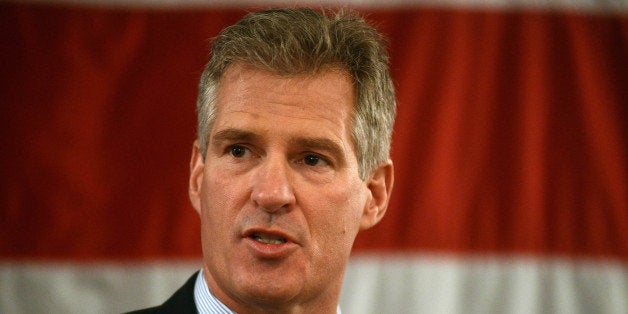 PORTSMOUTH, NH - APRIL 10: Scott Brown formally announces his candidacy for U.S. Senate April 10, 2014 at Sheraton Portsmouth Harborside Hotel in Portsmouth, New Hampshire. Brown, a former U.S. Senator in Massachusetts, recently moved to New Hampshire, and will look to take on incumbent U.S. Senator Jeanne Shaheen. Photo by Darren McCollester/Getty Images)