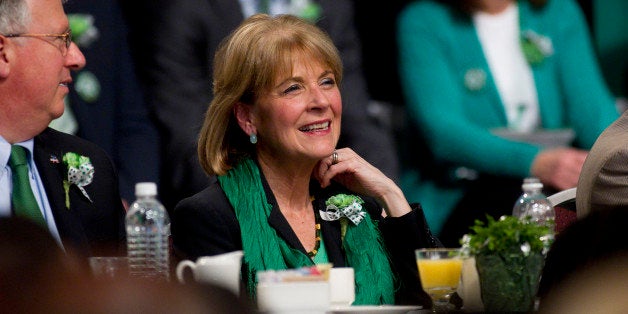 BOSTON - MARCH 16: State Attorney General Martha Coakley attended the breakfast. Senator Linda Dorcena Forry, not pictured, was the new host of the Annual South Boston St. Patrick's Day Breakfast on Sunday, March 16, 2014 at the Boston Convention Center in South Boston, Mass. (Photo by Dina Rudick/The Boston Globe via Getty Images)