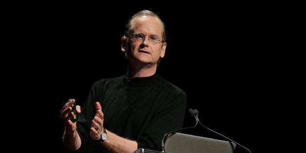 Lawrence Lessig, professor at Harvard Law School, speaks during the 2014 WIRED Business Conference (BizCon) in New York, U.S., on Tuesday, May 13, 2014. The publishers of WIRED in partnership with MDC Partners gather a roster of today's thought leaders for discussions on disruptive business practices, ideas, and innovations. Photographer: Peter Foley/Bloomberg via Getty Images 