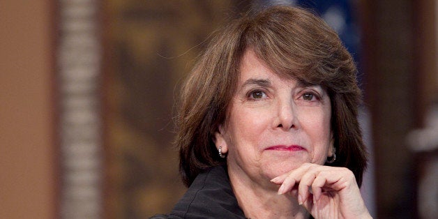 Marjorie Margolies, president of Women's Campaign International, listens during a Clinton Foundation event at Georgetown Univ