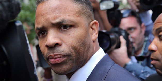 Jesse Jackson Jr. departs the federal courhouse in Washington, DC, after a sentencing hearing on Wednesday, August 14, 2013. (Brian Cassella/Chicago Tribune/MCT via Getty Images)