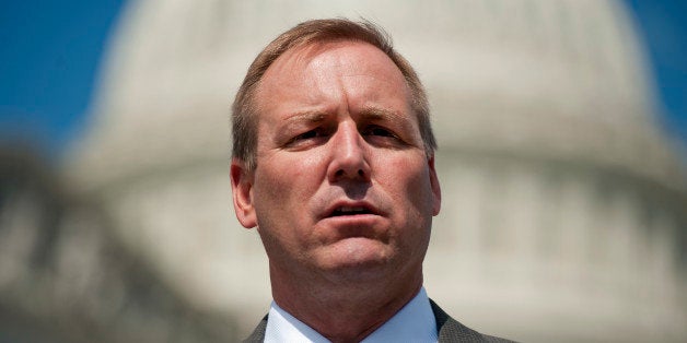 UNITED STATES - MARCH 29: Rep. Jeff Denham, R-Calif., speaks at a news conference at the house triangle with other members o