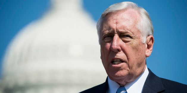 UNITED STATES - APRIL 9: House Minority Whip Steny Hoyer, D-Md., speaks during the event to release a report detailing how Paul Ryan's FY2015 budget would affect the nation's small business sector on Wednesday, April 9, 2014. (Photo By Bill Clark/CQ Roll Call)