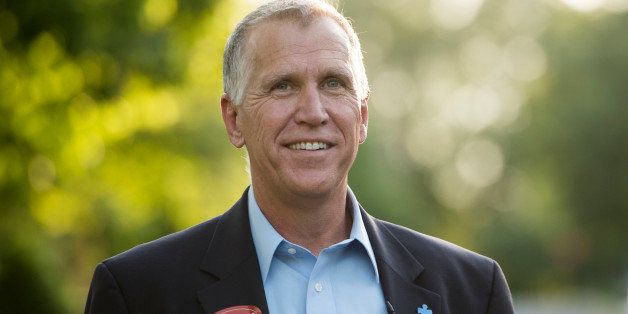 UNITED STATES - MAY 5: NC Speaker of The House and GOP Senate candidate Thom Tillis, R-NC, knocks on doors in an upscale Huntersville, N.C., neighborhood north of Charlotte on Monday, May 5, 2014, the evening before North Carolina's primary election. (Photo By Bill Clark/CQ Roll Call)