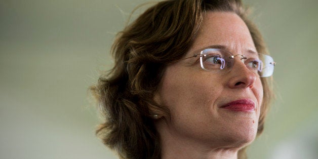 UNITED STATES - APRIL 16: Candidate for U.S. Senate Michelle Nunn speaks to attendees at her meet and greet event in Shellman, Ga., on Wednesday, April 16, 2014. (Photo By Bill Clark/CQ Roll Call)