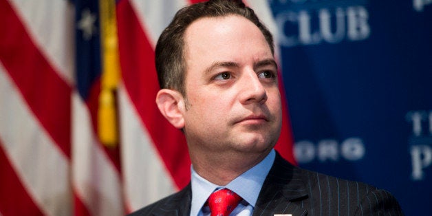 UNITED STATES - MARCH 18: Republican National Committee Chairman Reince Priebus speaks at the National Press Club on the forw