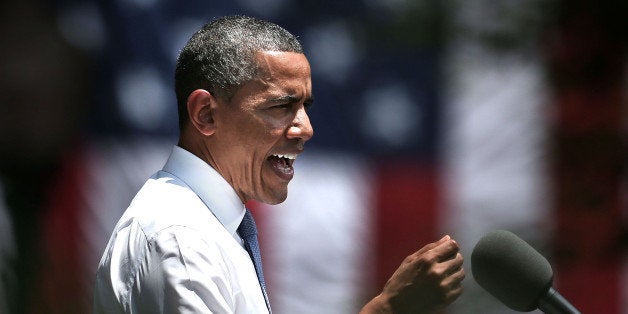 WASHINGTON, DC - JUNE 25: U.S. President Barack Obama speaks as he unveils his plan on climate change June 25, 2013 at Georgetown University in Washington, DC. President Obama laid out his plan to diminish carbon pollution and prepare the country for the impacts of climate change. (Photo by Alex Wong/Getty Images)