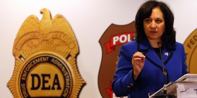 RIO DE JANEIRO, BRAZIL - APRIL 27: (BRAZIL OUT) Michele Leonhart, of US Drug Enforcement Administration, attends the International Drug Enforcement Conference, organized by DEA and Brazilian Federal Police, at Windsor Hotel on April 27, 2010 in Rio de Janeiro, Brazil. (Photo by Gabriel de Paiva/Globo via Getty Images)