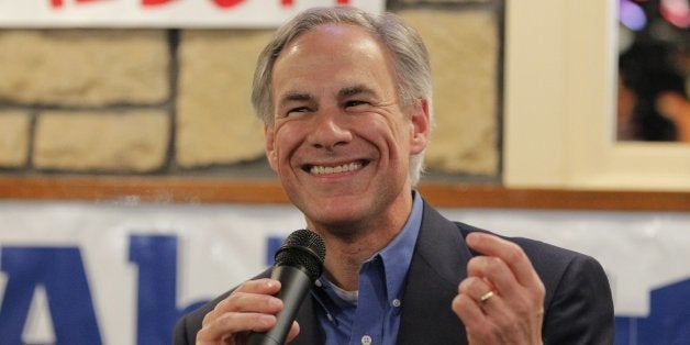 Greg Abbott, candidate for governor of Texas, speaks in Fort Worth, Texas, on Thursday, Feb. 27, 2014. Abbott met with local voters at Jake's Hamburgers. (Ron Jenkins/Fort Worth Star-Telegram/MCT via Getty Images)