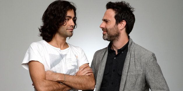 NEW YORK, NY - APRIL 26: (L-R) Adrian Grenier, producer of the film 'How to Make Money Selling Drugs,' and Matthew Cooke, director of the film 'How to Make Money Selling Drugs,' pose at Tribeca Film Festival 2013 portrait studio on April 26, 2013 in New York City. (Photo by Andrew H. Walker/Getty Images)