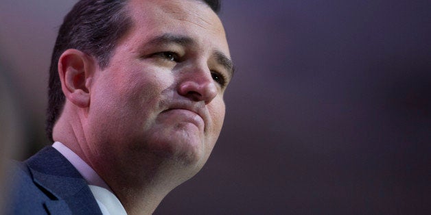 Senator Ted Cruz, a Republican from Texas, pauses while speaking during the Conservative Political Action Conference (CPAC) in National Harbor, Maryland, U.S., on Thursday, March 6, 2014. CPAC, a project of the American Conservative Union (ACU), runs until Saturday, March 8. Photographer: Andrew Harrer/Bloomberg via Getty Images 