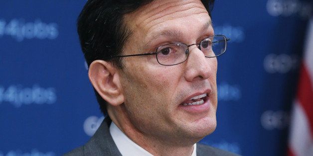 WASHINGTON, DC - MARCH 25: House Majority Leader Eric Cantor (R-VA) speaks to the media after attending the weekly House Republican conference at the U.S. Capitol March 25, 2014 in Washington, DC. Leader Cantor spoke on various issues including jobs and the unemployment rate. (Photo by Mark Wilson/Getty Images)