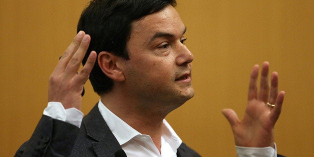 BERKELEY, CA - APRIL 23: Economist and author Thomas Piketty speaks to the Department of Economics at the University of California, Berkeley on April 23, 2014 in Berkeley, California. Economist author Thomas Piketty gave a lecture about his best-selling book titled 'Capital in the 21st Century' at UC Berkeley's Department of Economics. (Photo by Justin Sullivan/Getty Images)