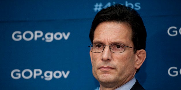 UNITED STATES - Jan 14: House Majority Leader, Eric Cantor, R-VA., during a news conference after the House Republican Caucus