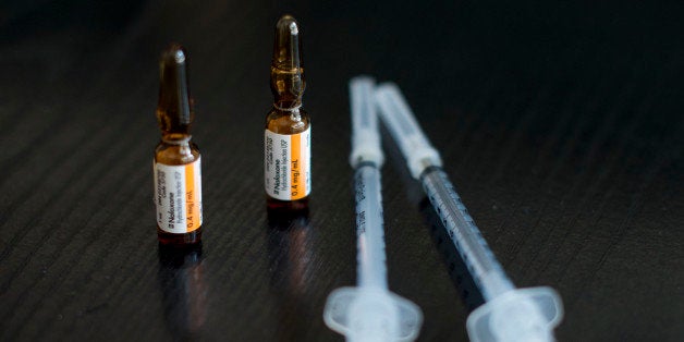 TORONTO, ON - SEPTEMBER 8: Naxolone and syringes are the most important part of the overdose kit that is being distributed i