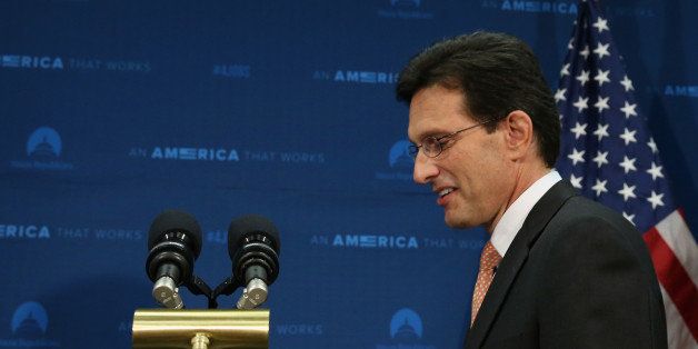 WASHINGTON, DC - JUNE 11: House Majority Leader Eric Cantor (R-VA) walks up to the podium to speak to the media about his defeat last night, during a news conference at the U.S. Capitol, June 11, 2014 in Washington, DC. Yesterday House Majority Leader Eric Cantor (R-VA) lost his Virginia primary to Tea Party challenger Dave Brat. (Photo by Mark Wilson/Getty Images)