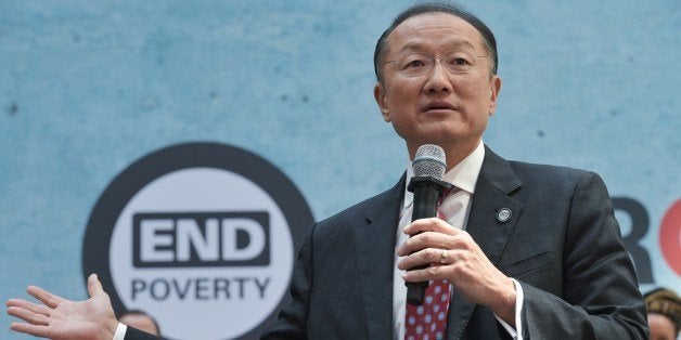 World Bank President Jim Yong Kim speaks during an event calling for action to end poverty by 2030 in the World Bank Headquar