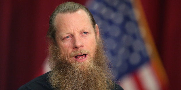 BOISE, ID - JUNE 01: Bob Bergdahl speaks about the release of his son Sgt. Bowe Bergdahl during a press conference at Gouen Field national guard training facility on June 1, 2014 in Boise, Idaho. Sgt. Bergdahl was captured in 2009 while serving with U.S. Armys 501st Parachute Infantry Regiment in Paktika Province, Afghanistan. Bergdahl was considered the only U.S. prisoner of war held in Afghanistan. (Photo by Scott Olson/Getty Images)