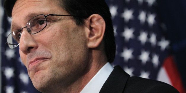 WASHINGTON, DC - JUNE 11: U.S. House Majority Leader Rep. Eric Cantor (R-VA) pauses as he speaks during a news conference June 11, 2014 on Capitol Hill in Washington, DC. Cantor announced that he will step down from his leadership position at the end of July after he had lost his Virginia primary to Tea Party challenger Dave Brat last night. (Photo by Alex Wong/Getty Images)