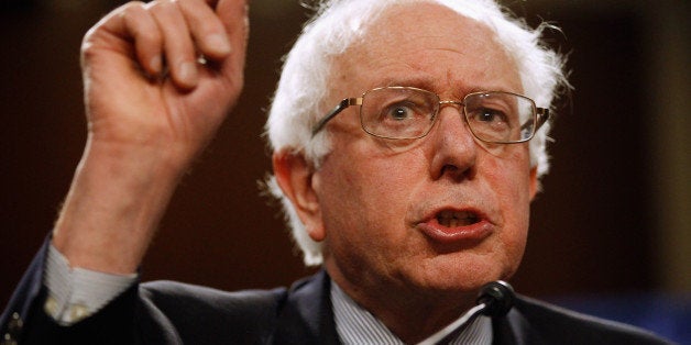 WASHINGTON, DC - MARCH 28: Sen. Bernie Sanders (I-VT) addresses a rally in support of Social Security in the Dirksen Senate