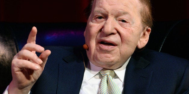 LAS VEGAS, NV - MAY 05: Las Vegas Sands Corp. Chairman and CEO Sheldon Adelson speaks to hospitality students at UNLV on May
