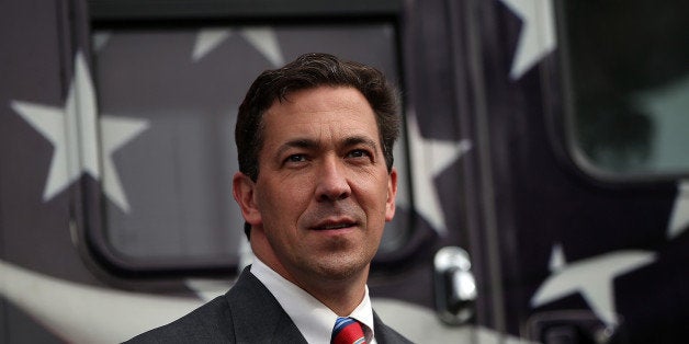 FLOWOOD, MS - JUNE 23: Republican candidate for U.S. Senate, Mississippi State Sen. Chris McDaniel looks on during a campaig
