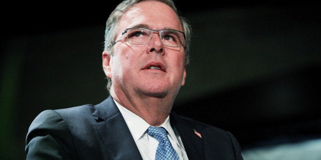 WOODBURY, NEW YORK - FEBRUARY 24: Former Florida Gov. Jeb Bush speaks during a Long Island Association luncheon with LIA President and CEO Kevin S. Law at the Crest Hollow Country Club on February 24, 2014 in Woodbury, New York. Bush is widely seen as a possible presidential contender in 2016. (Photo by Andy Jacobsohn/Getty Images)