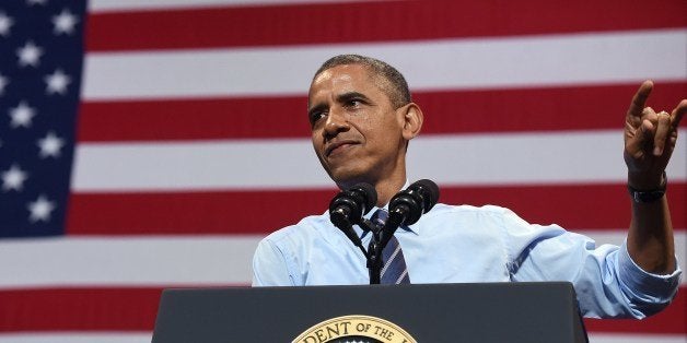 US President Barack Obama speaks on the economy at the Paramount Theatre in Austin, Texas, on July 10, 2014. Obama hailed new data showing the US economy churned out 288,000 jobs in June as a sign the long US recovery is gathering momentum. AFP PHOTO/Jewel Samad (Photo credit should read JEWEL SAMAD/AFP/Getty Images)