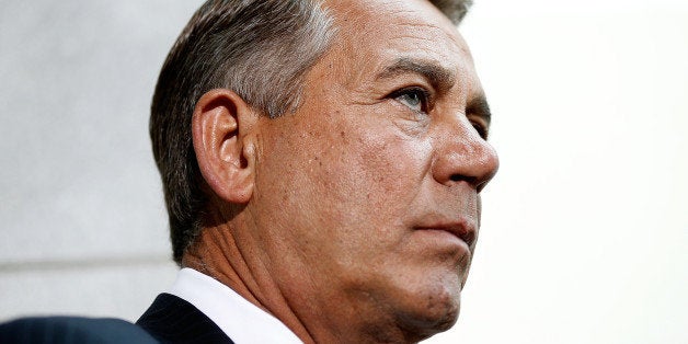 WASHINGTON, DC - JUNE 18: Speaker of the House John Boehner (R-OH) speaks following a meeting of the House Republican conference June 18, 2014 at the U.S. Capitol in Washington, DC. Rep. Kevin McCarthy (D-CA) is the favorite to be elected to the position of House Majority Leader tomorrow to replace Rep. Eric Cantor (R-VA) who was defeated in primary race last week. (Photo by Win McNamee/Getty Images)