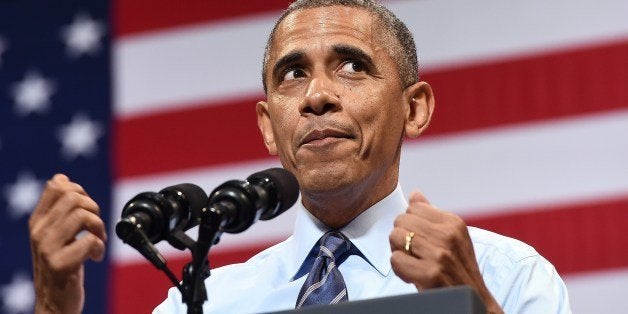 US President Barack Obama speaks on the economy at the Paramount Theatre in Austin, Texas, on July 10, 2014. Obama hailed new