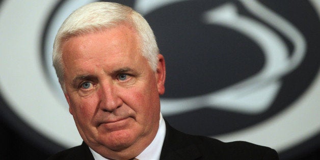 STATE COLLEGE, PA - NOVEMBER 10: Pennsylvania Governor Tom Corbett speaks at a news conference following a night of rioting i