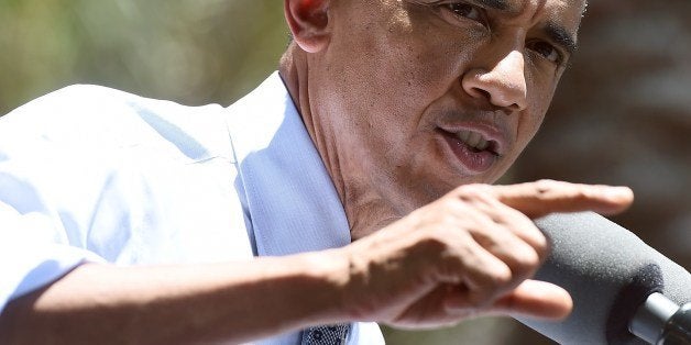 US President Barack Obama speaks on economy at Los Angeles Trade-Technical College in Los Angeles, California, on July 24, 20