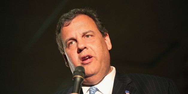 DAVENPORT, IA - JULY 17: New Jersey Gov. Chris Christie speaks at 'An Evening at the Fair' event with Scott County Republicans in the Starlight Ballroom at The Mississippi Valley Fairgrounds on July 17, 2014 in Davenport, Iowa. In addition to the event at the fairgrounds, Christie attended two fundraisers for Iowa Gov. Terry Branstad and Lt. Gov. Kim Reynolds and greeted patrons with them at MJ's Restaurant in Marion, Iowa. With this four-city Iowa tour many suggest Christie may be testing his support in the state with hopes of a 2016 Republican presidential nomination. (Photo by Scott Olson/Getty Images)